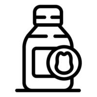 medicina botella icono con melocotón símbolo vector