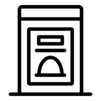 Black line drawing of a classic fireplace icon on a white background vector