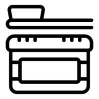 Black line icon of oven vector