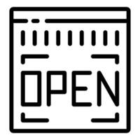 Open sign line icon illustration vector