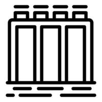 Black outline icon of industrial batteries, suitable for web and print vector