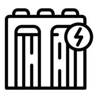 Battery icon with lightning bolt vector