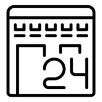 Calendar page icon with date 24 vector