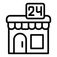 24 horas conveniencia Tienda icono gráfico vector