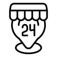 illustration of a 24hour service symbol with awning vector
