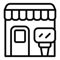 Black and white icon of a storefront vector