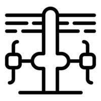 Abstract airplane control symbol icon vector