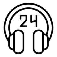 247 cliente apoyo icono con auriculares vector