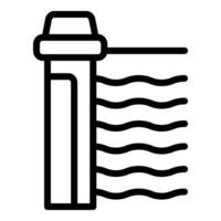 Lighthouse icon with ocean waves vector