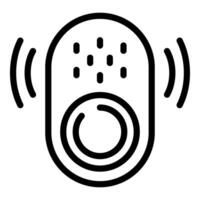 Black and white icon of a fingerprint scanner vector