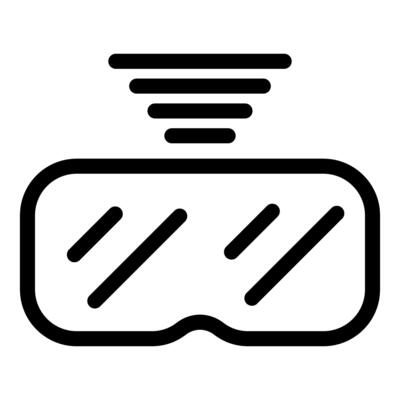 Simple line icon illustration of a virtual reality headset