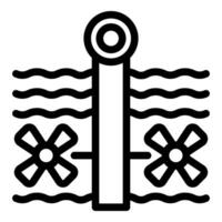 Minimalistic pier icon with waves and paddles vector
