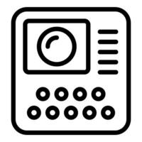 Black and white icon of a digital multimeter used for measuring electrical values vector