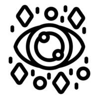 Black and white digital illustration of an abstract eye with geometric shapes vector