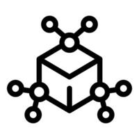 3d blockchain red símbolo icono vector