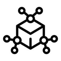 3d blockchain network symbol icon vector