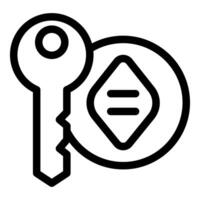 Secure access key with digital encryption icon vector