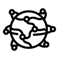 Global network icon in black and white vector