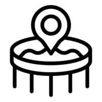 Location pin icon on map line art vector