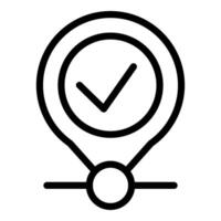 Check mark location pin icon vector