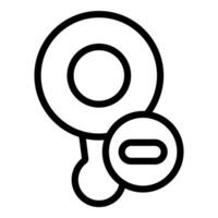 Flat design icon of magnifying glass and link chain vector
