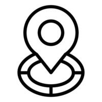 Simple location pin icon overlap design vector