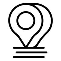 Black and white line art of a map pin symbol, representing location vector
