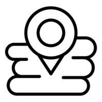 Location pin on map line icon vector