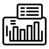 icon of bar chart with document vector