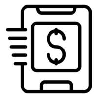 Black outline icon of a financial report with dollar symbol on clipboard vector