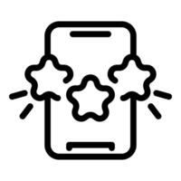 Clean mobile screen with star rating icon vector