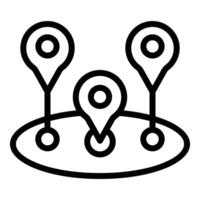 Simplified gps navigation map with pins vector