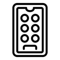 Minimalist ice tray line icon vector