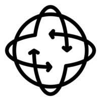 Abstract geometric sphere with arrows vector