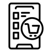 Mobile shopping list app icon vector