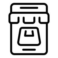 Monochrome line art of a container jar vector