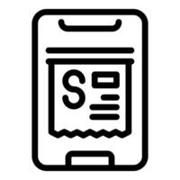 Line art icon of a clipboard with document vector