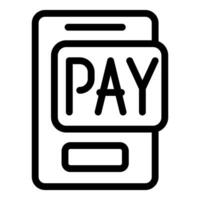 illustration of a mobile payment icon with the word 'pay' displayed on a smartphone screen vector