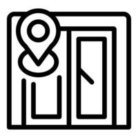 Map icon with location pin and door symbol vector