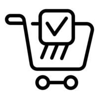 Shopping cart icon with check mark vector