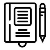 Notebook icon with pen illustration vector