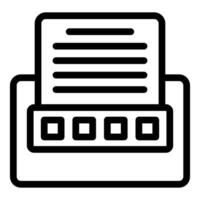 Black and white line icon of a desktop printer, suitable for officerelated designs vector