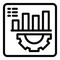 Business analytics icon bar chart on gear vector