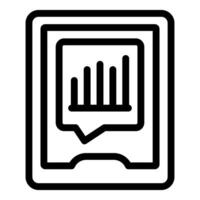 Digital book icon with graph illustration vector