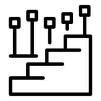 icon of bar chart with data points vector