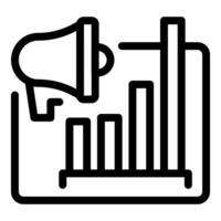 Marketing growth icon with megaphone and chart vector