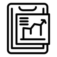 Clipboard with growth chart icon vector