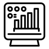 Digital bar graph on monitor icon vector