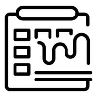 Icon of checklist with wavy lines vector