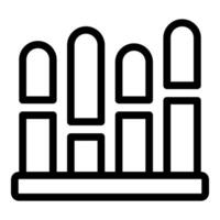 Black and white icon of bar graph vector